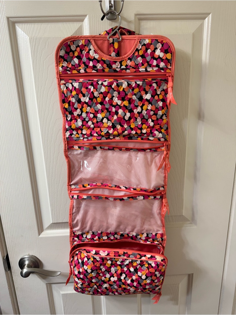 Vera Bradley Hanging Multi-Pocket Organizer in Coral Confetti
